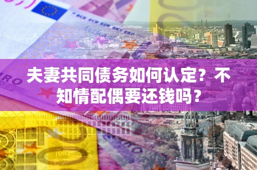 武汉夫妻共同债务如何认定？不知情配偶要还钱吗？
