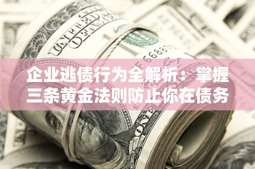 武汉企业逃债行为全解析：掌握三条黄金法则防止你在债务乱局中“踩雷”